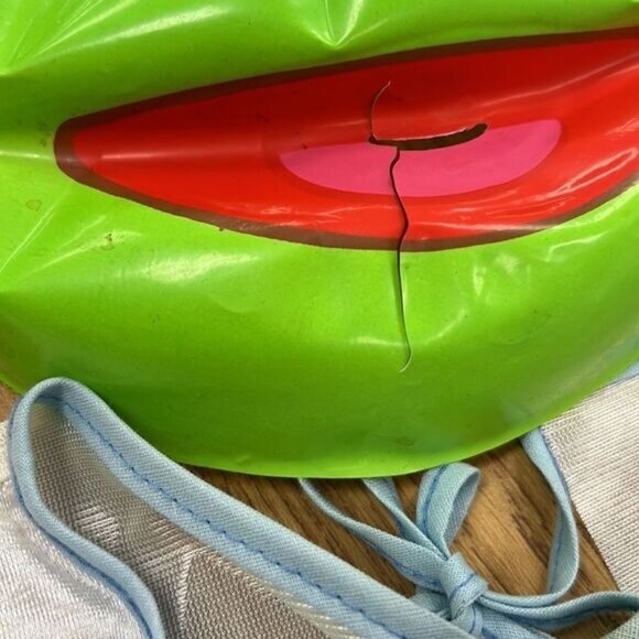 Vintage Baby Kermit Costume With Mask - 1980s Kids - Polyester - Picture 3 of 10